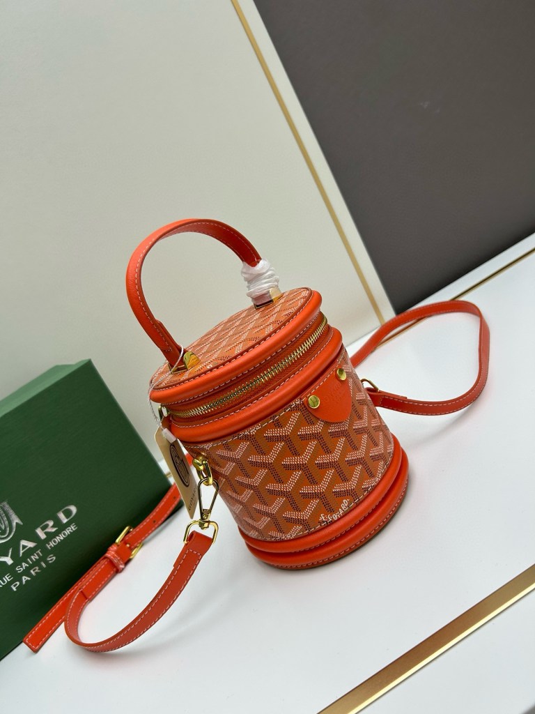 Goyard Petit Flot Orange Goyardine Canvas Bucket Bag