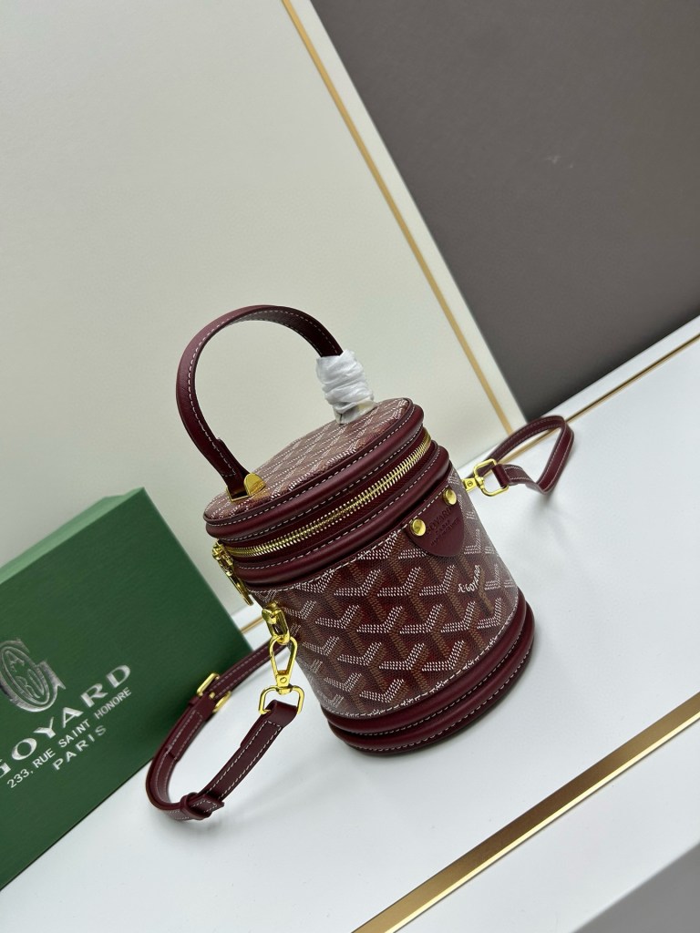 Goyard Petit Flot Red Goyardine Canvas Bucket Bag