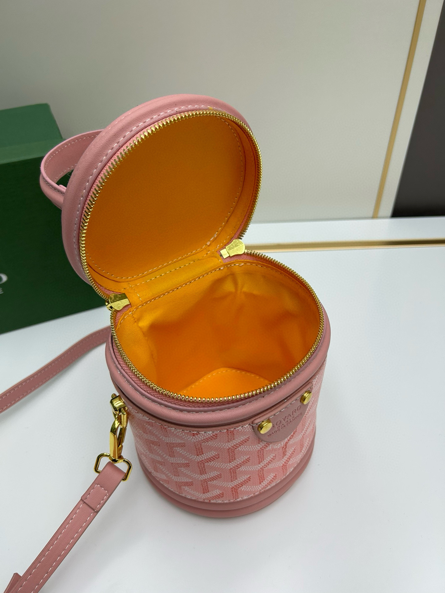 Goyard Petit Flot Pink Goyardine Canvas Bucket Bag - Image 2
