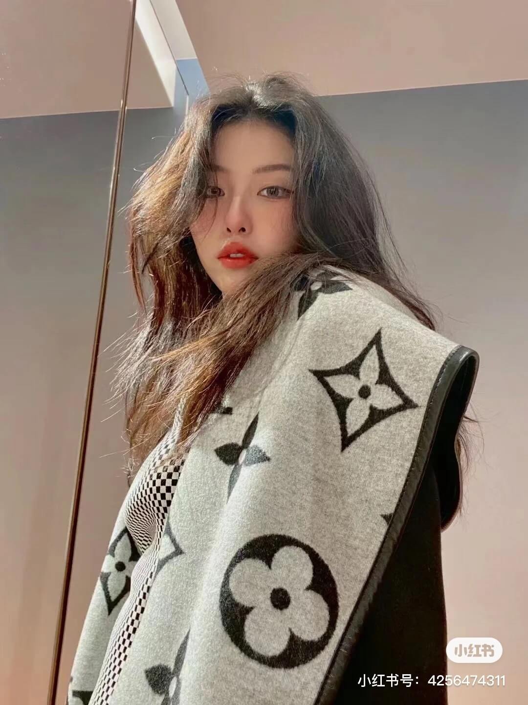 Louis Vuitton Gray Hooded Long Wrap Coat- Black - Image 8