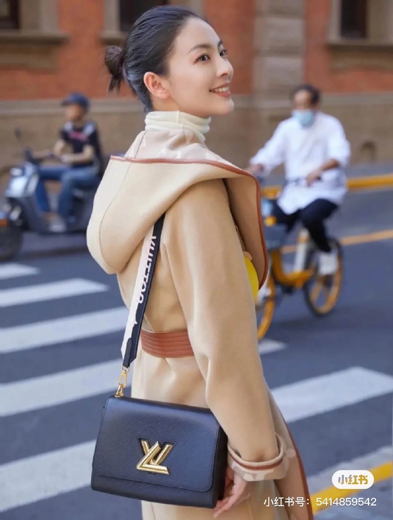 Louis Vuitton Hooded Long Wrap Coat- Beige - Image 7