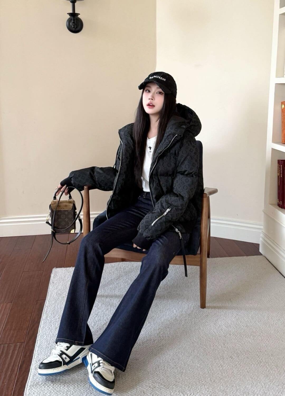 Louis Vuitton Monogram Down Jacket- Drak Gray - Image 12