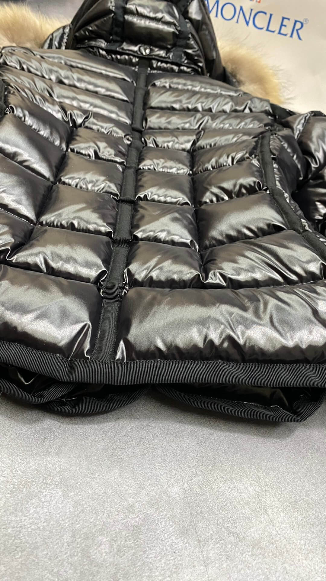 Moncler Brown Fur Hood Short Jacket- Black - Image 8