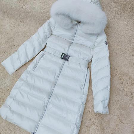 Moncler Cupidone Long Down Jacket- Off White