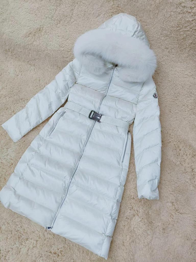 Moncler Cupidone Long Down Jacket- Off White
