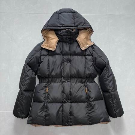 Moncler Women's Black Down Jacket with Cinched Waist