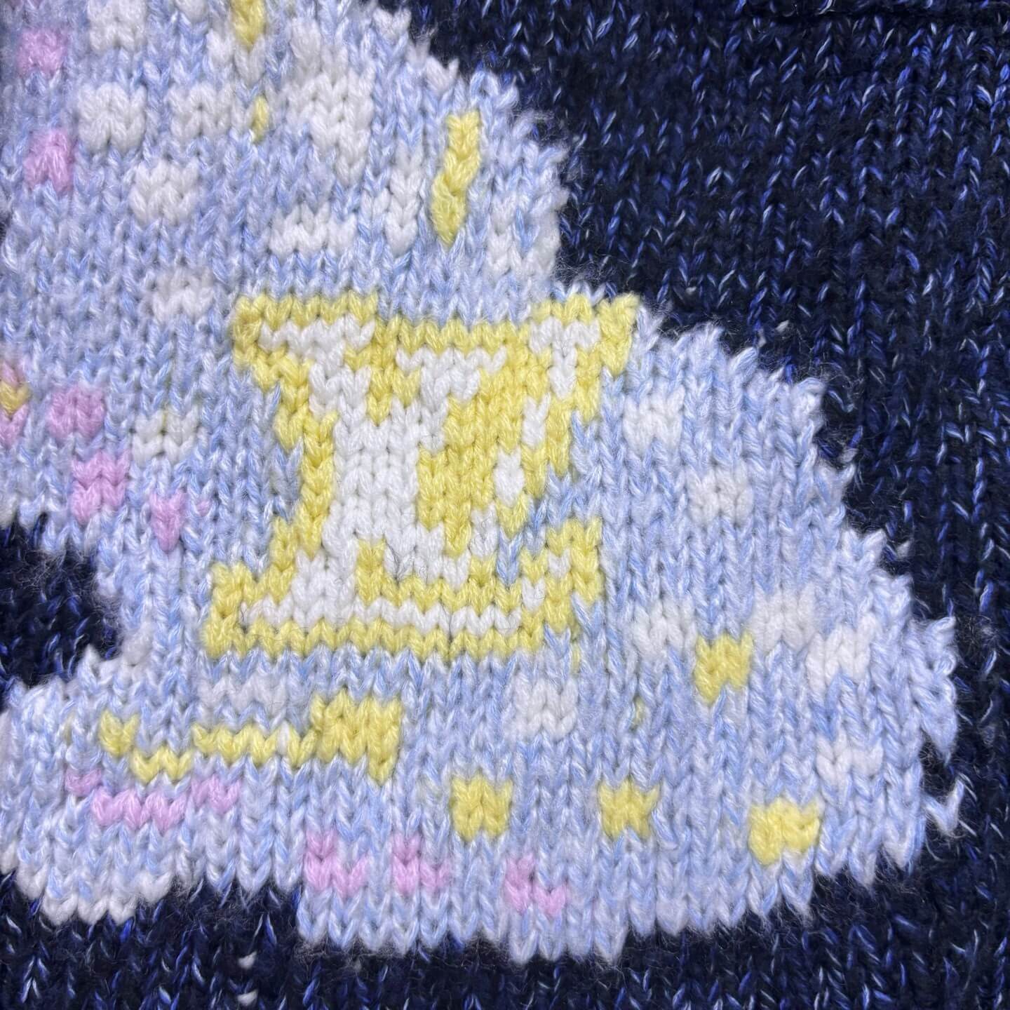 Louis Vuitton–Style x Nigo Zippered Knitted Blouson with Embroidered Lobster Motifs – Deep Navy - Image 6