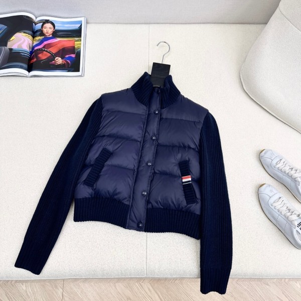 Thom Browne Short Padding Women Jacket- Navy Blue