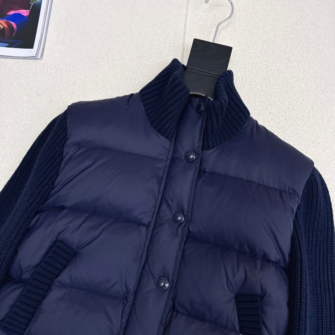 Thom Browne Short Padding Women Jacket- Navy Blue - Image 4