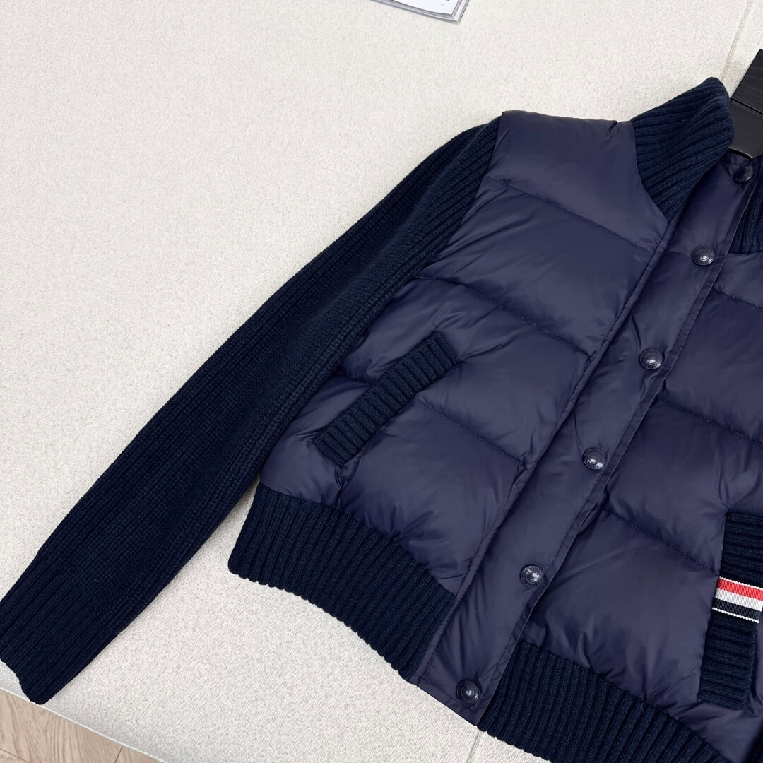 Thom Browne Short Padding Women Jacket- Navy Blue - Image 6