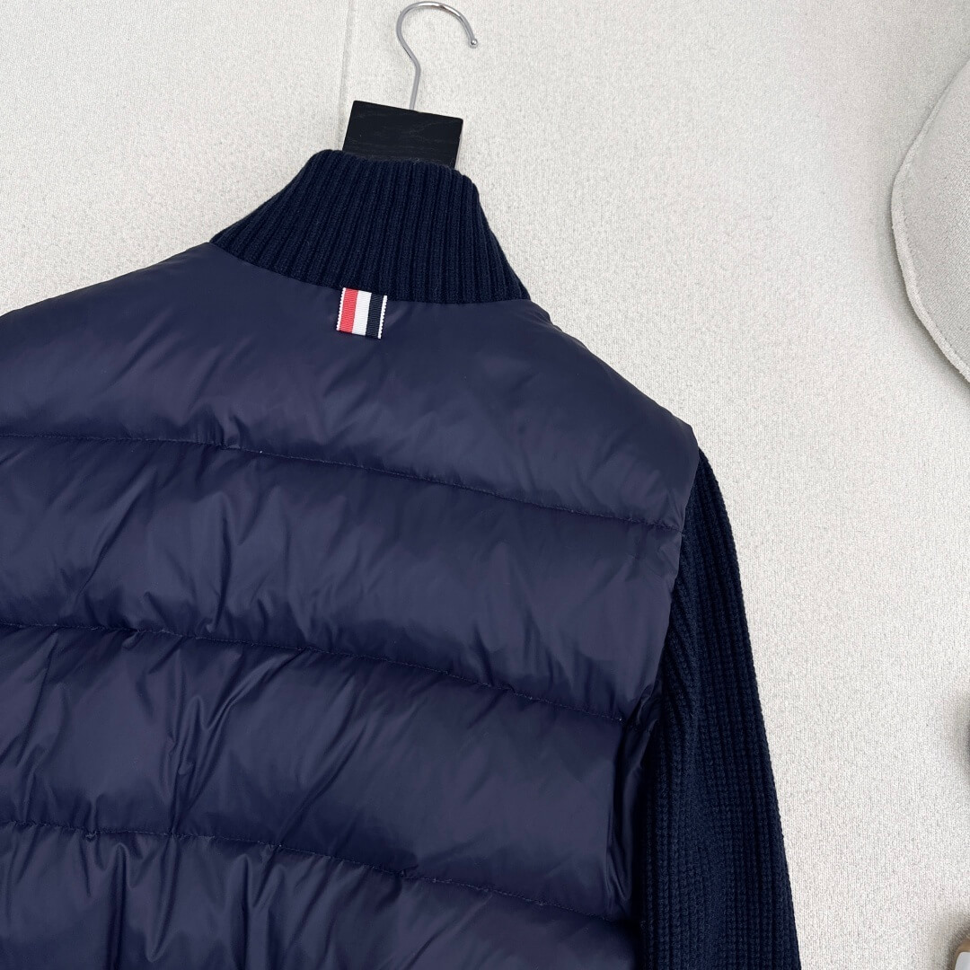 Thom Browne Short Padding Women Jacket- Navy Blue - Image 9