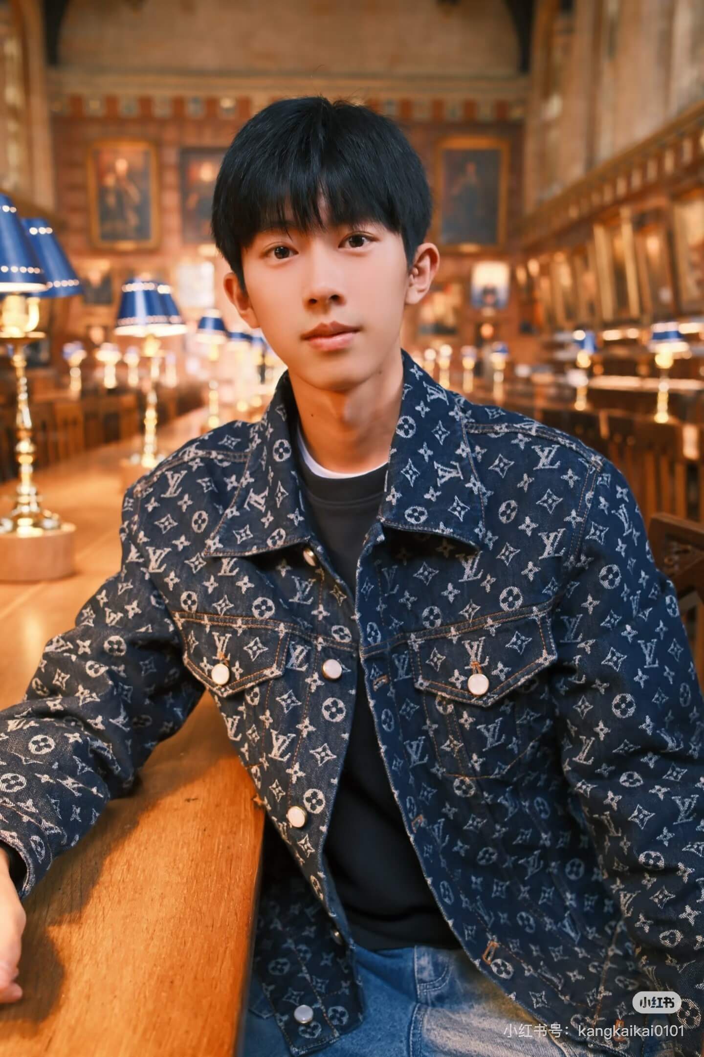 Louis Vuitton–Style Monogram Denim Trucker Jacket – Blue - Image 10