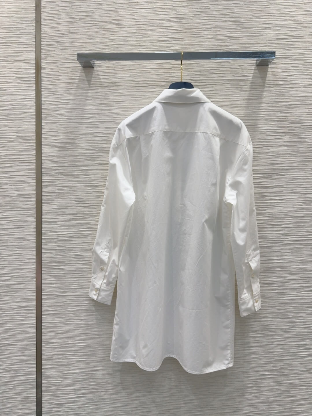 Louis Vuitton Monogram Scarf Shirt Dress – White with Black Silk Scarf - Image 4