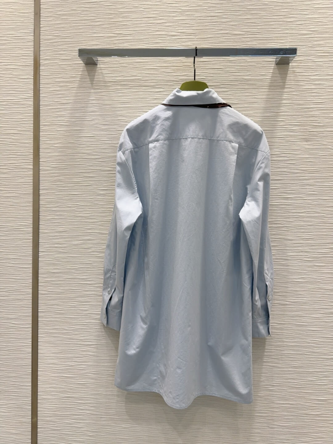 Louis Vuitton Monogram Scarf Shirt Dress – White with Black Silk Scarf - Image 7