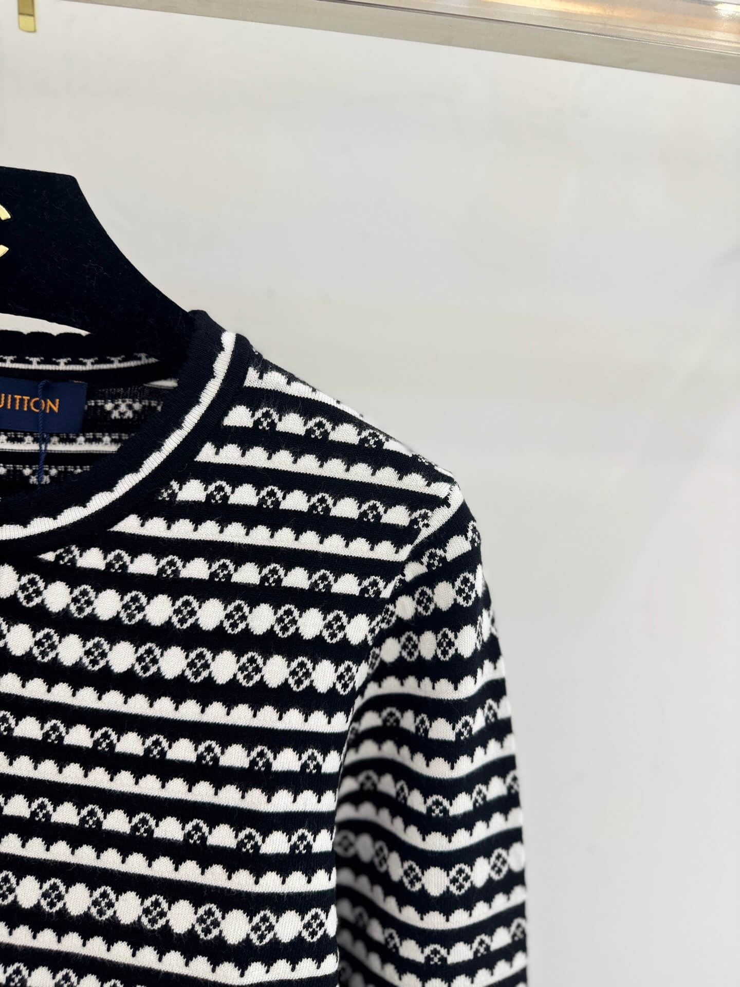 Louis Vuitton Monogram Intarsia Knit Cardigan – Black & White - Image 4