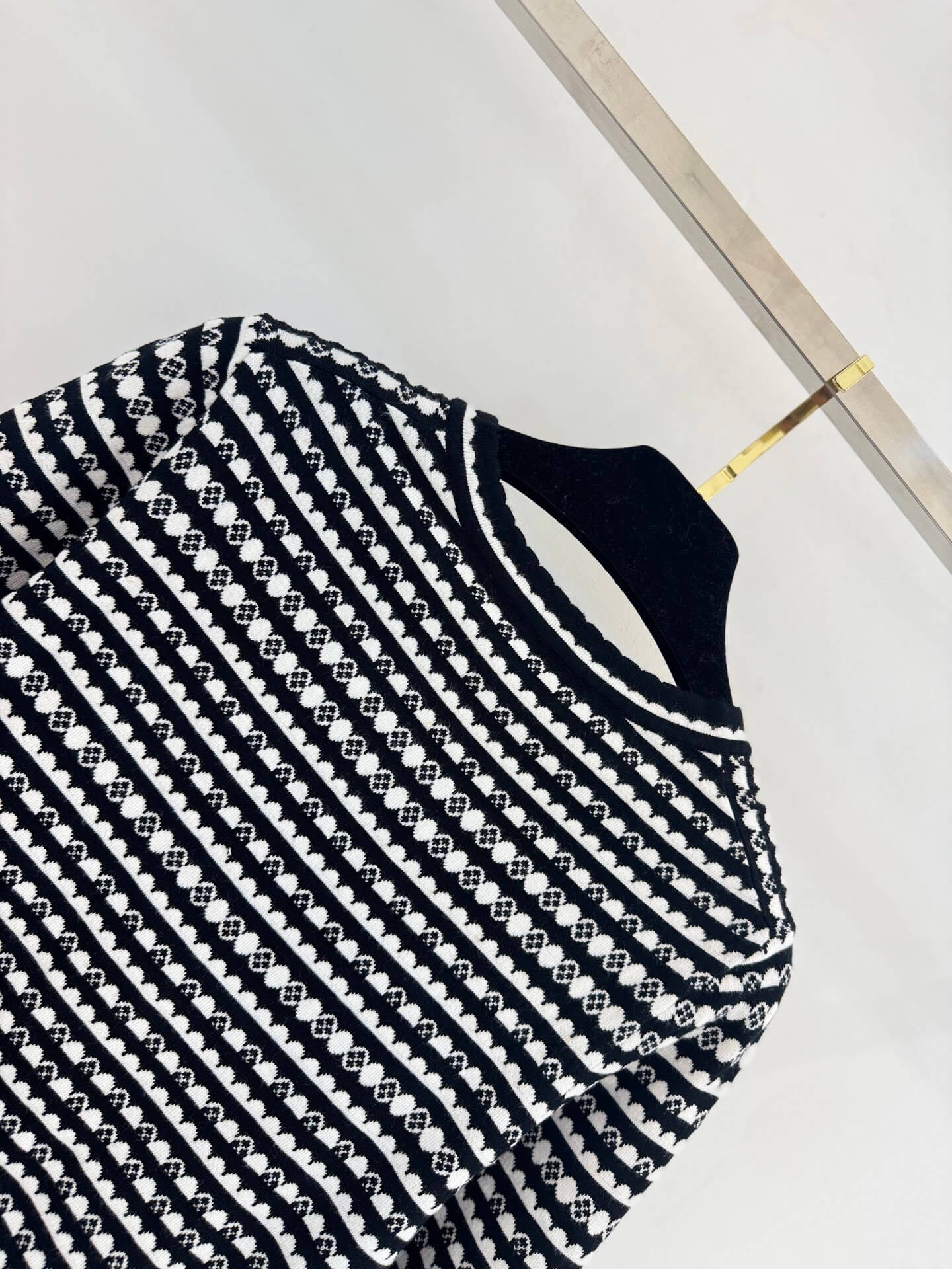 Louis Vuitton Monogram Intarsia Knit Cardigan – Black & White - Image 7