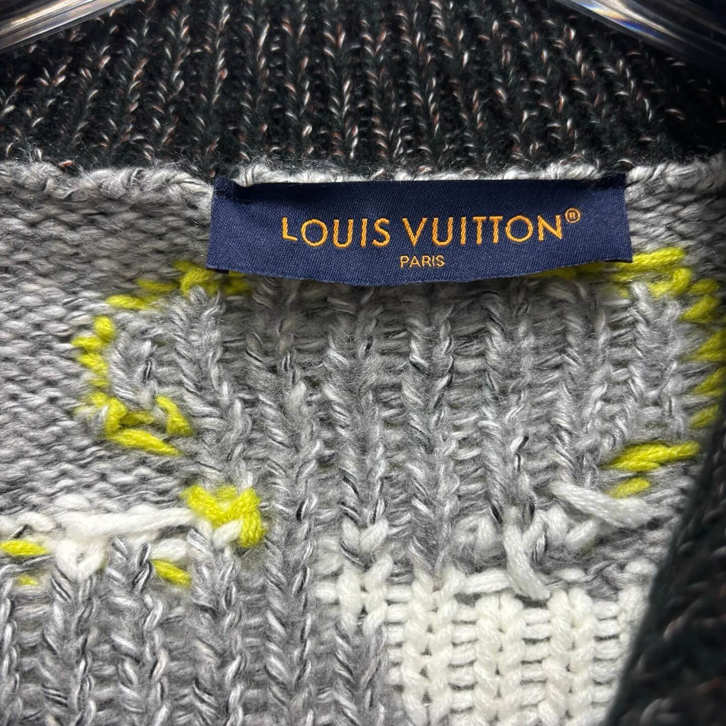 Louis Vuitton–Style x Nigo Zippered Knitted Jacket – Light Gray - Image 8
