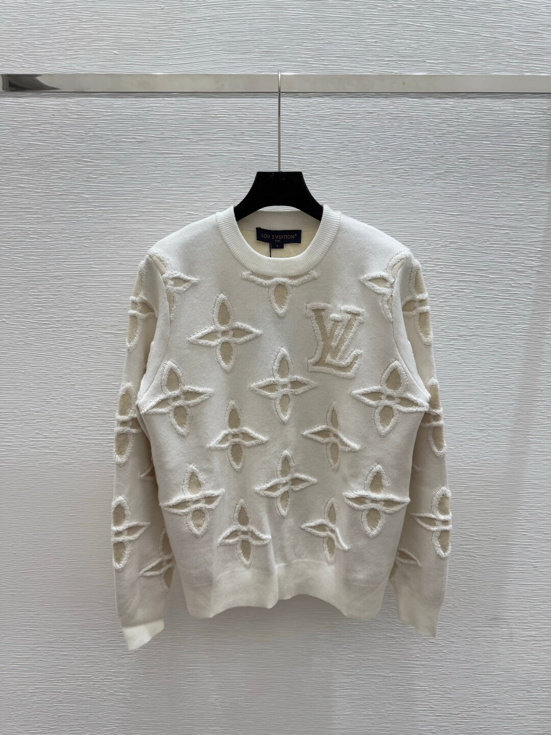 Louis Vuitton Monogram Intarsia Sweater – White, Grey, Red - Image 7