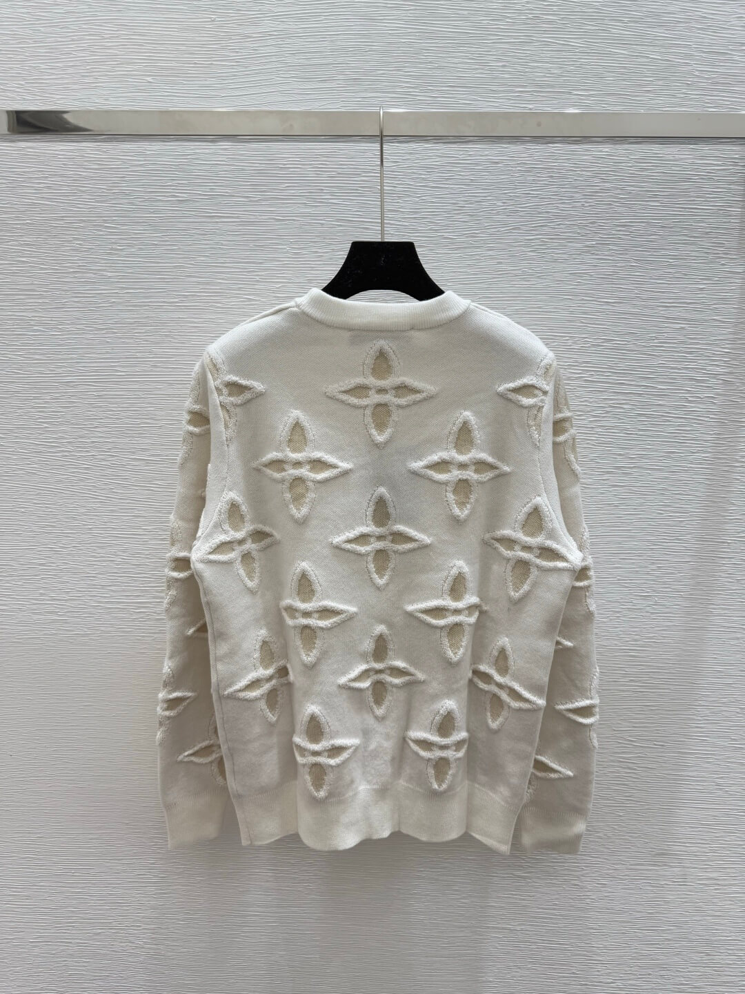 Louis Vuitton Monogram Intarsia Sweater – White, Grey, Red - Image 5