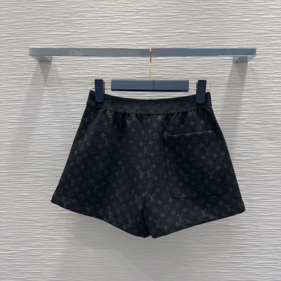 Louis Vuitton Monogram Zip-Up Jacket and Shorts Set – Black - Image 3