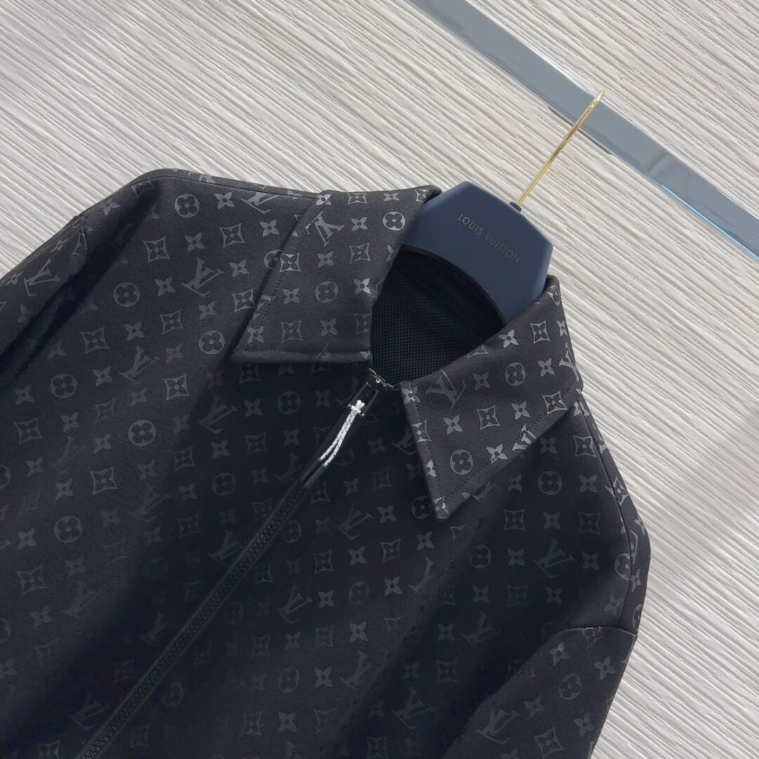 Louis Vuitton Monogram Zip-Up Jacket and Shorts Set – Black - Image 6