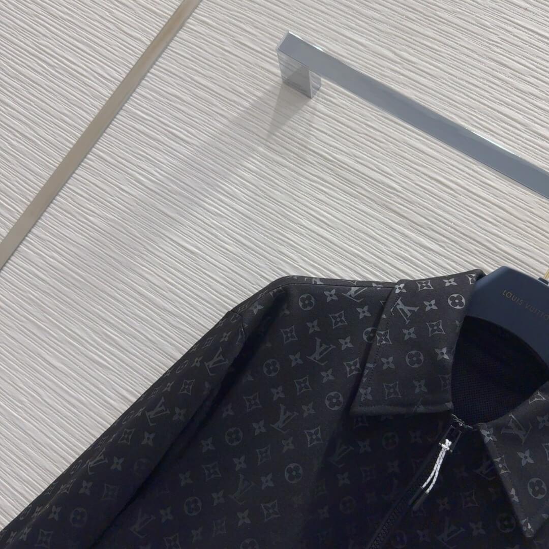 Louis Vuitton Monogram Zip-Up Jacket and Shorts Set – Black - Image 4