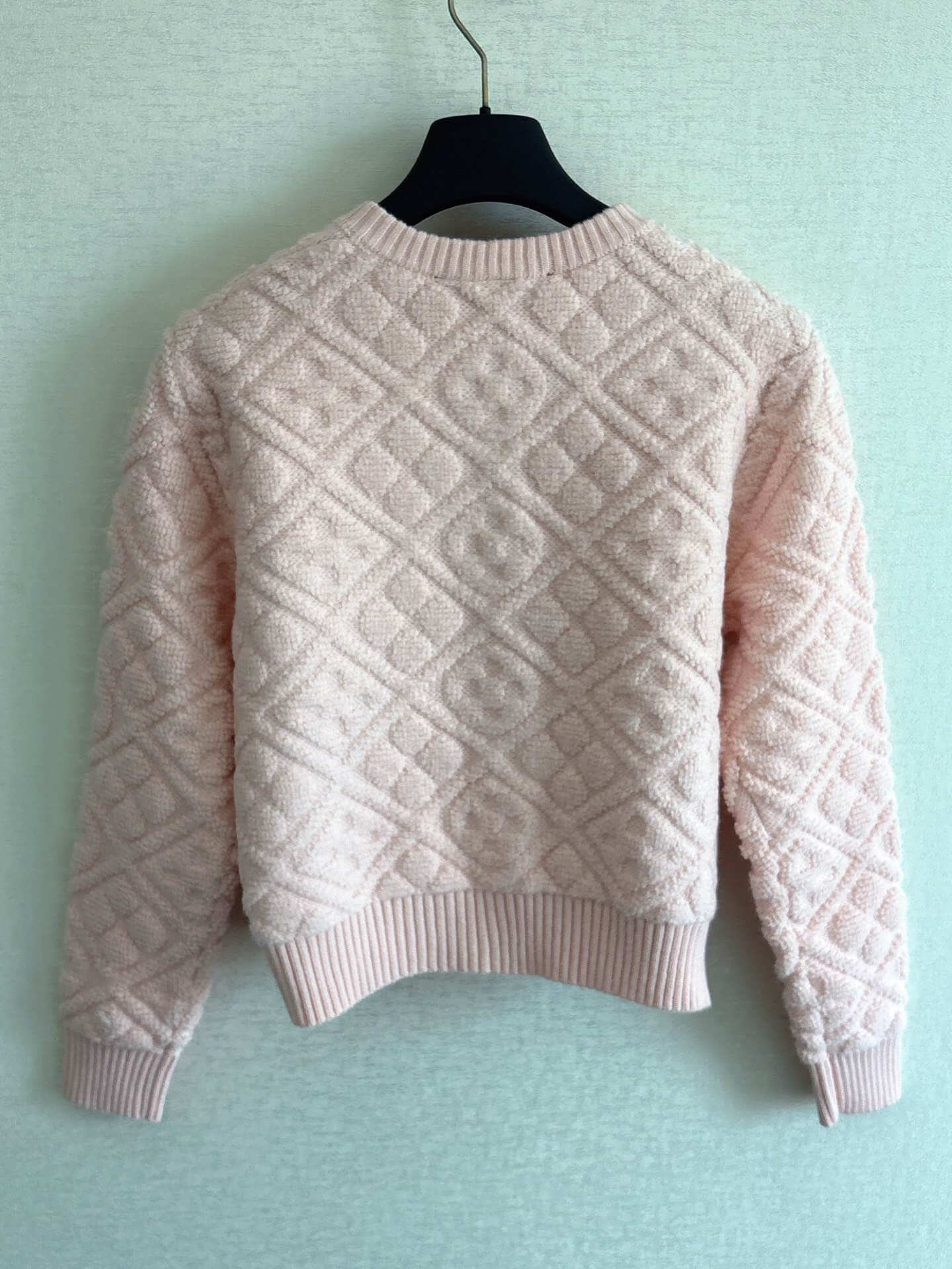 Louis Vuitton–Style Monogram Toweling Cardigan – Pink - Image 5