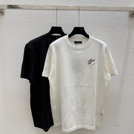 Louis Vuitton Embroidered Logo Cotton T-Shirt – Black / White