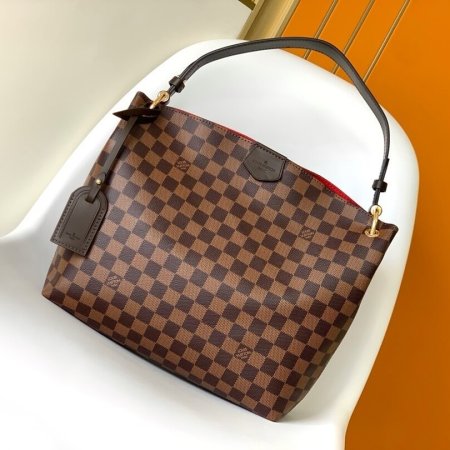 Louis Vuitton Graceful PM Shoulder Bag in Damier Ebene Canvas
