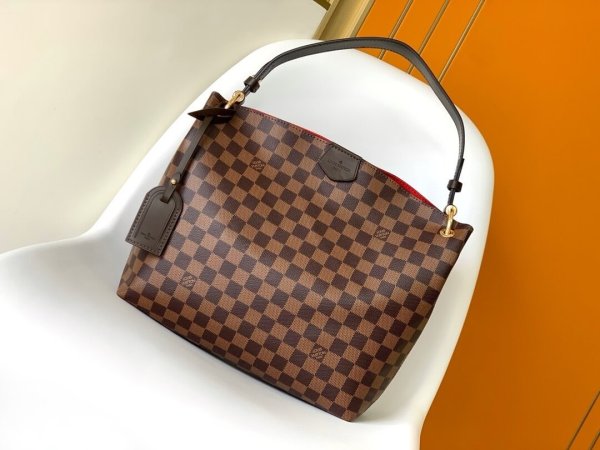 Louis Vuitton Graceful PM Shoulder Bag in Damier Ebene Canvas