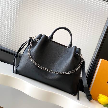 Louis Vuitton Bella Tote Bag in Black Mahina Calfskin