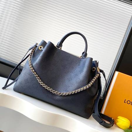 Louis Vuitton Bella Tote Bag in Navy Mahina Perforated Calfskin