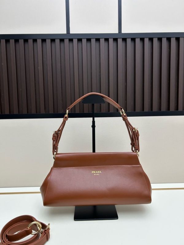 Prada Enchaîné Medium Leather Shoulder Bag – Brown