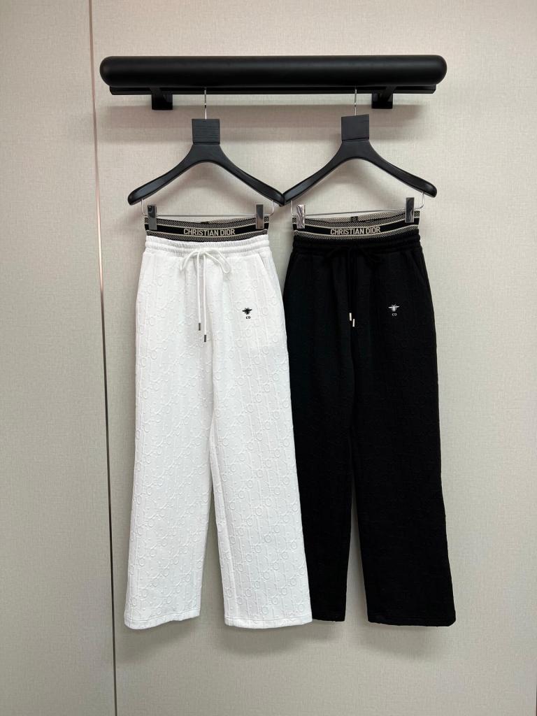 Dior Oblique Quilted Terry Jogger Pants — Black & White