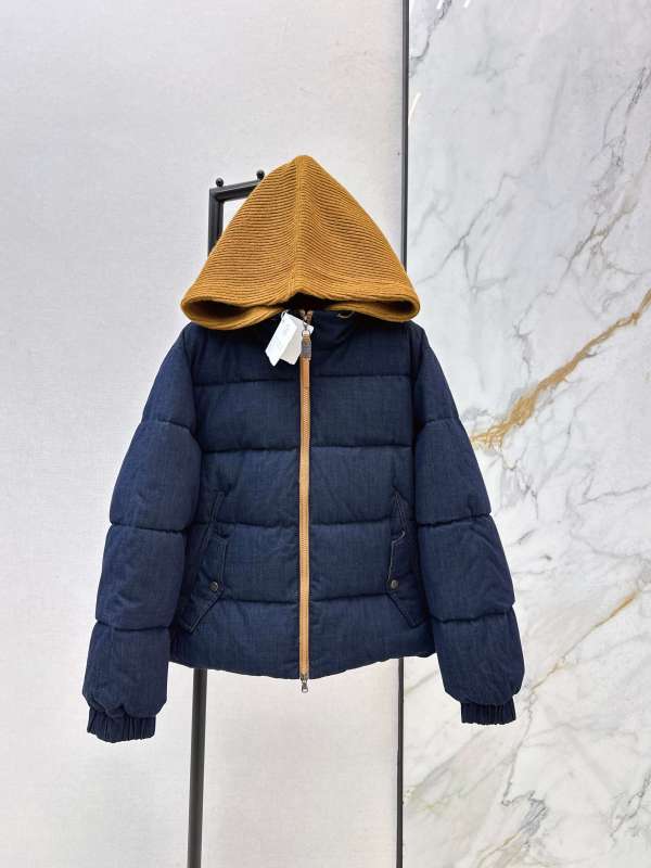 Brunello Cucinelli Suede Bomber Jacket- Navy Blue