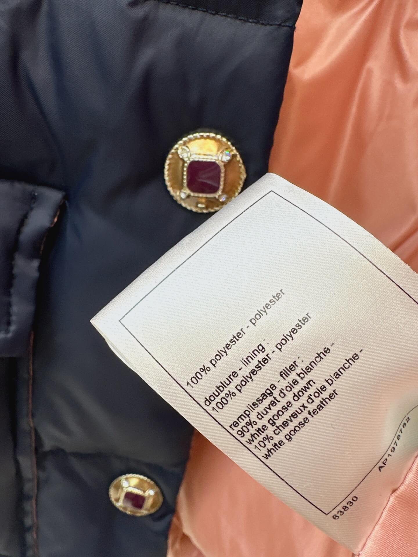 Chanel Long Puffer Women's Down Jacket- Navy Blue - Image 9