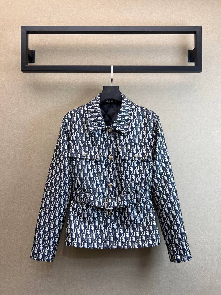 Christian Dior Oblique Denim-Style Jacket – Blue/White