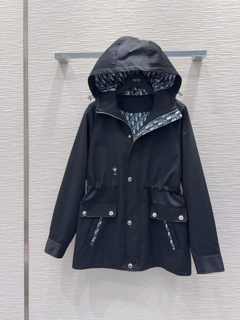 Dior Hooded Anorak With Oblique Lining – Black