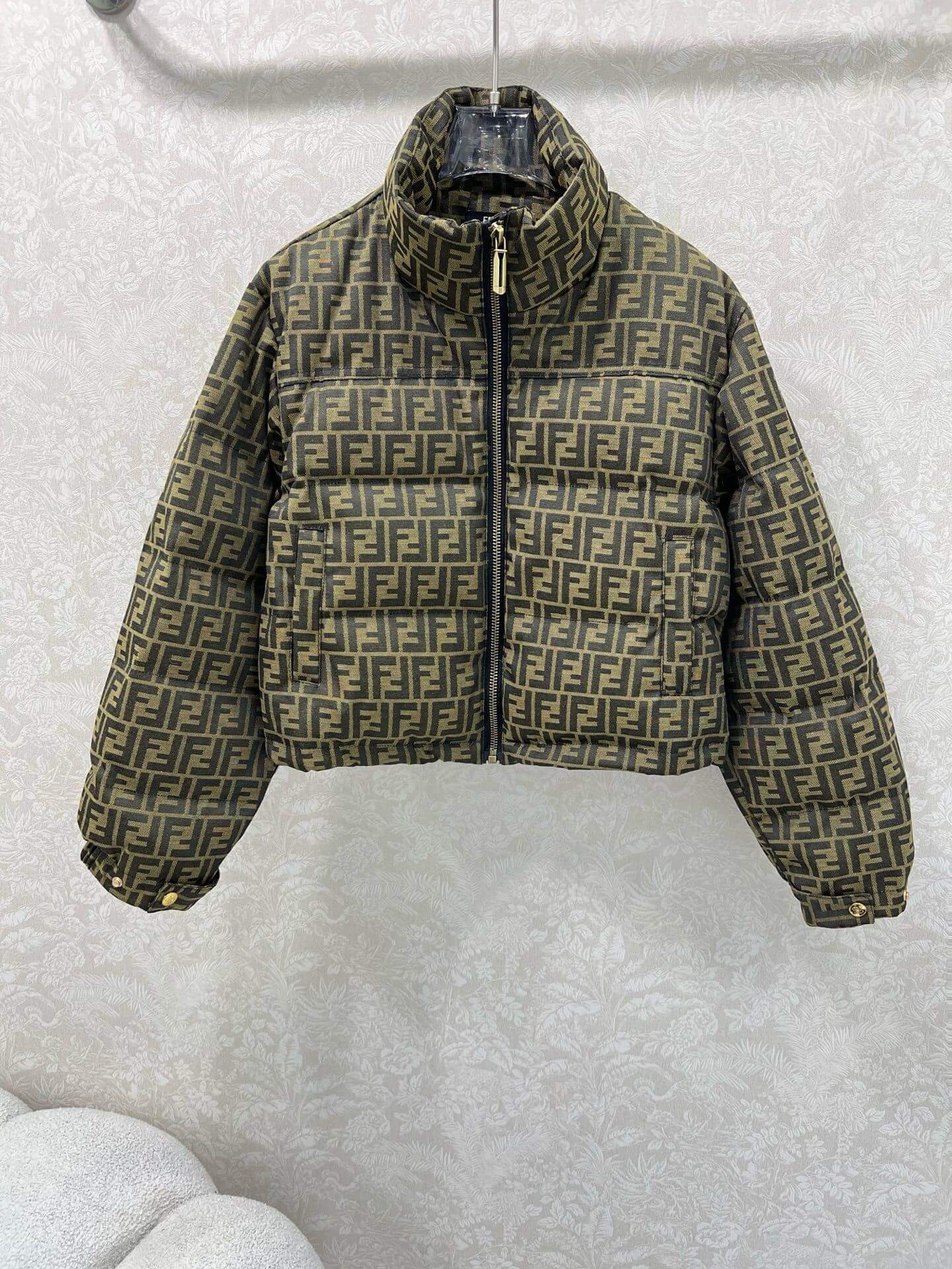 Fendi FF puffer Women's down jacket- Brown