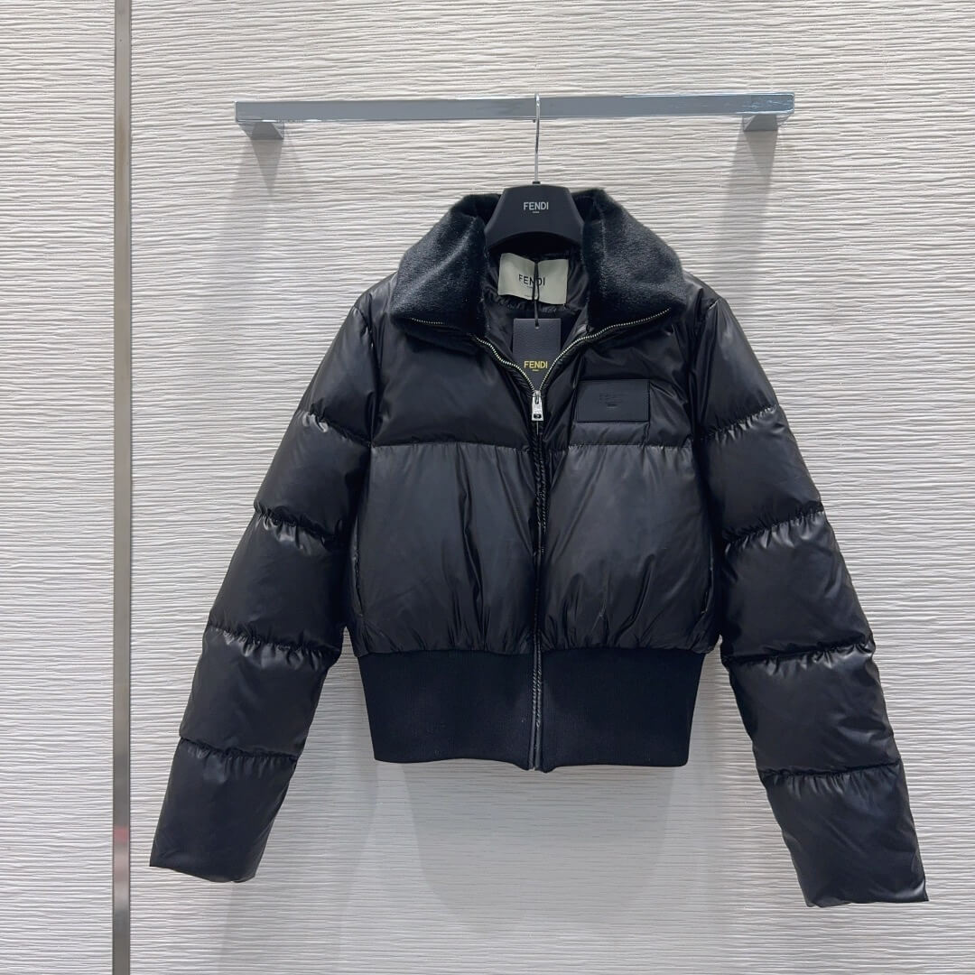 Fendi Heritage Short Women's Down Jacket- Black