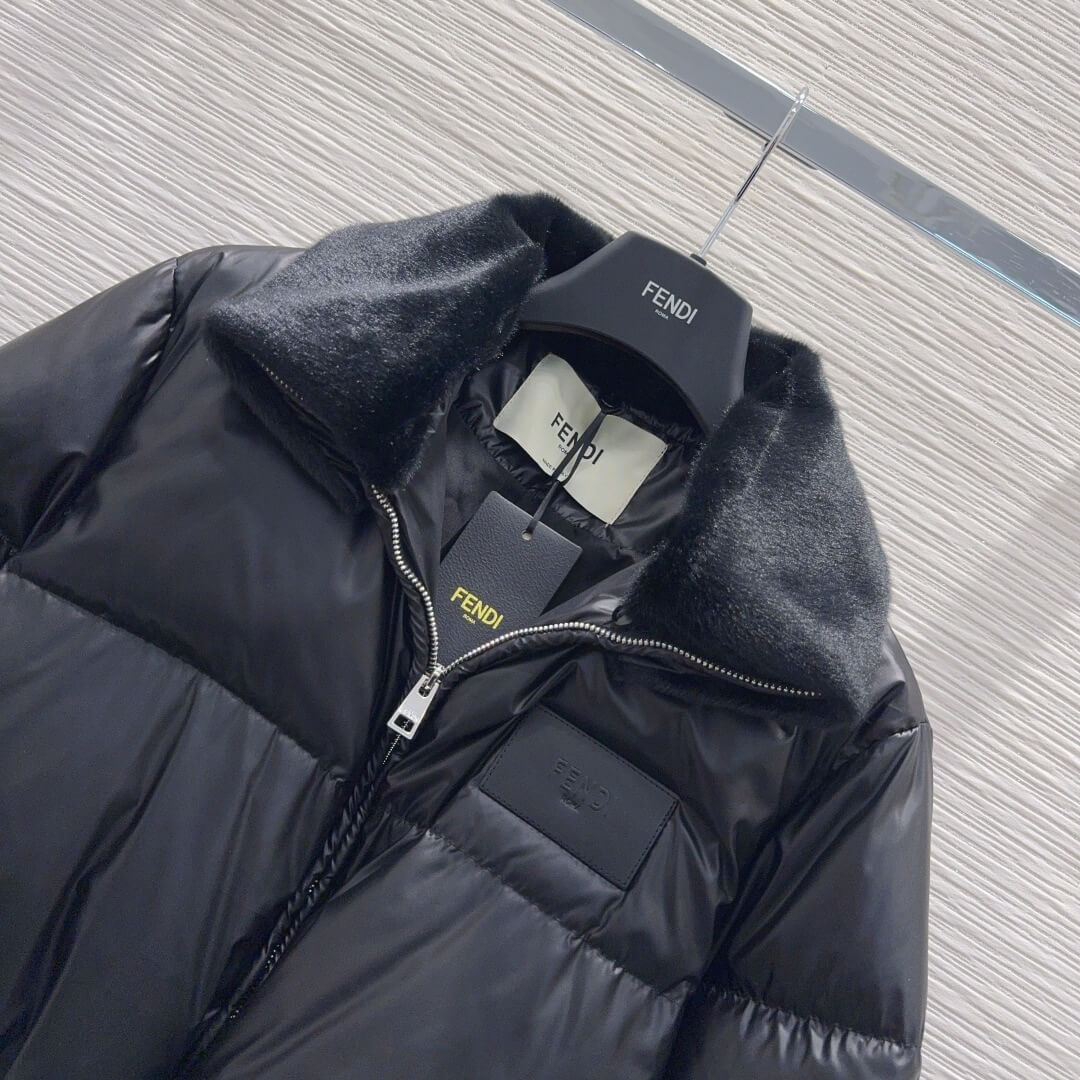 Fendi Heritage Short Women's Down Jacket- Black - Image 4