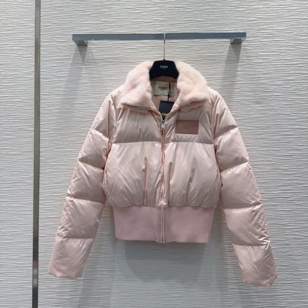 Fendi Heritage Short Women's Down Jacket- Pink