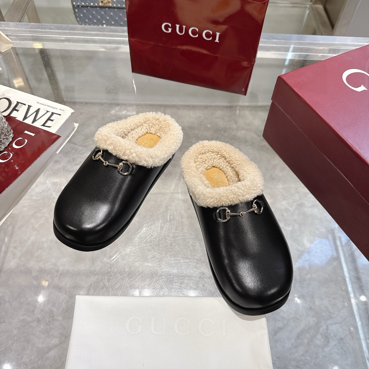 Gucci Black GG Leather Horsebit Women’s Mules - Image 3
