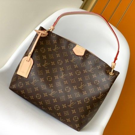 Louis Vuitton Graceful PM Hobo Bag in Monogram Canvas with Pivoine Interior