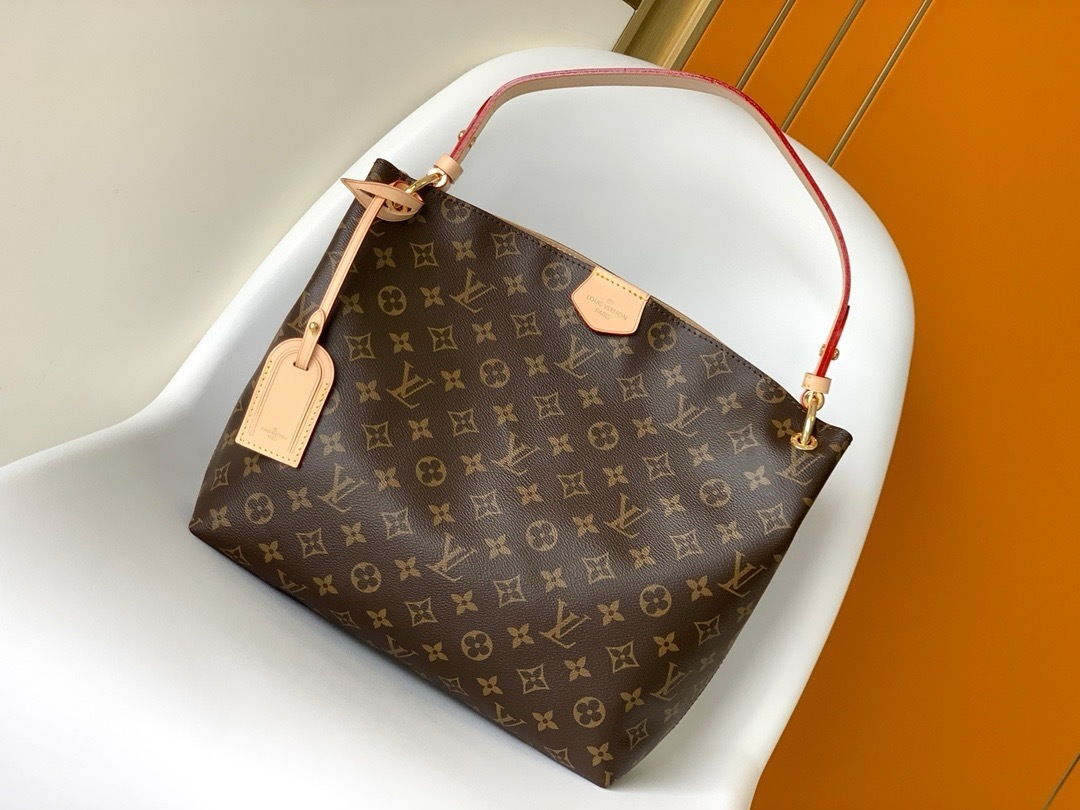 Louis Vuitton Graceful PM Hobo Bag in Monogram Canvas with Pivoine Interior
