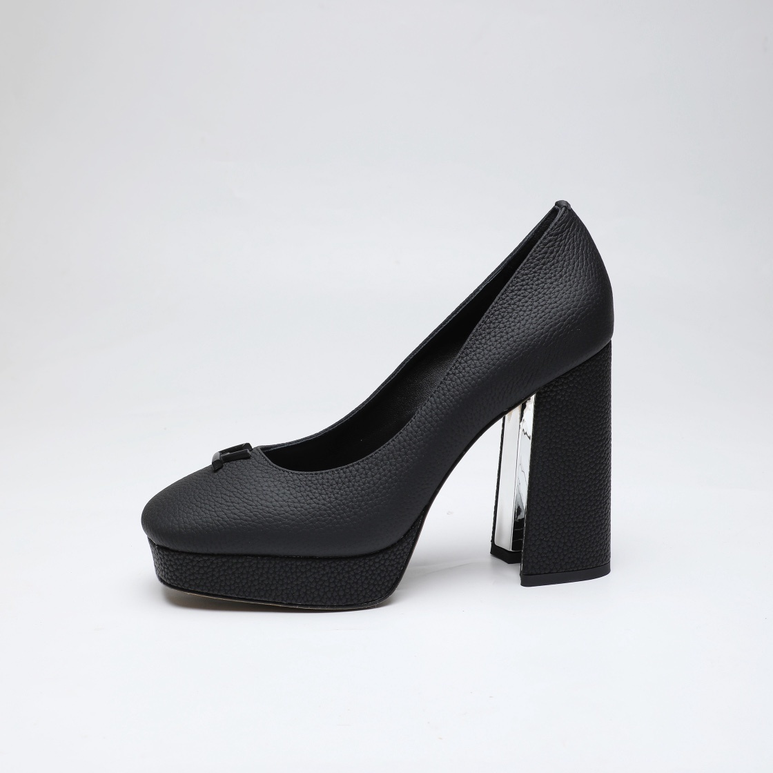 Louis Vuitton Black Grained Leather Cherie Platform Pumps - Image 2