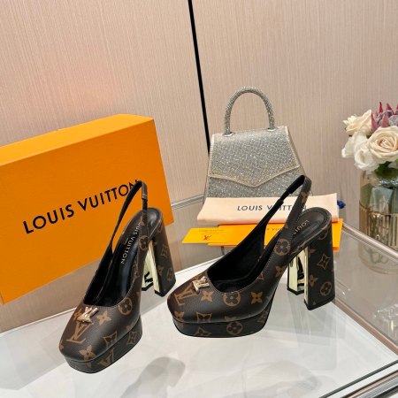 Louis Vuitton Monogram Canvas Cherie Slingback Platform Pumps
