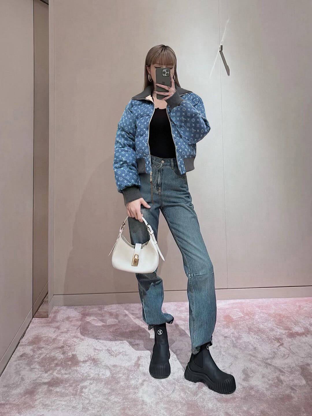 Louis Vuitton Monogram Down Jacket- Blue - Image 12