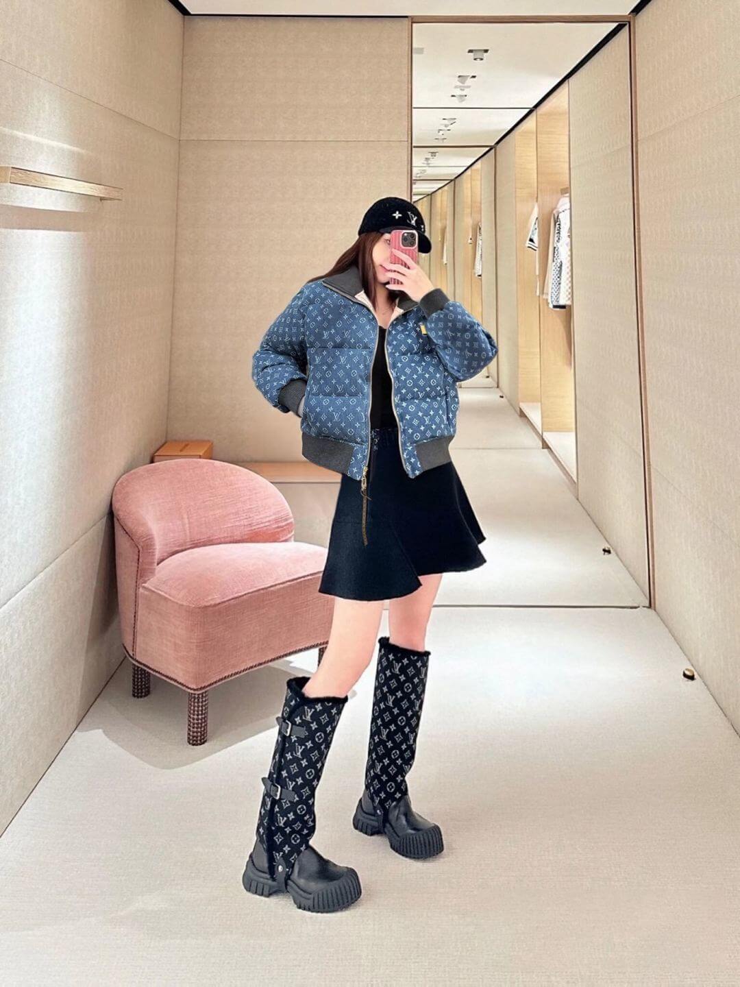 Louis Vuitton Monogram Down Jacket- Blue - Image 13