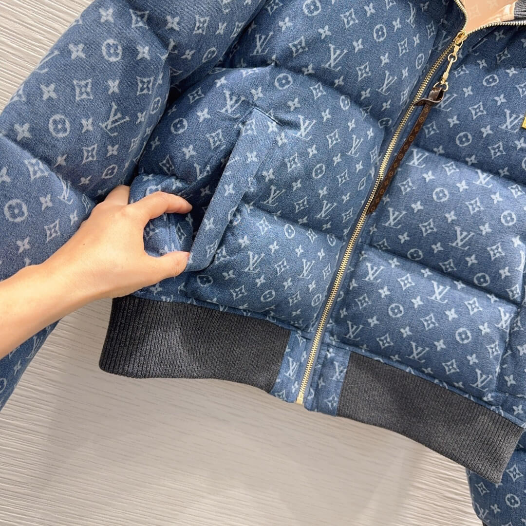 Louis Vuitton Monogram Down Jacket- Blue - Image 3